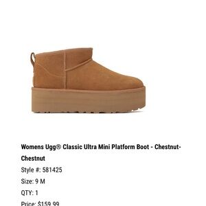 UGG CLASSIC ULTRA MINI PLATFORM（Women 9）Chestnut